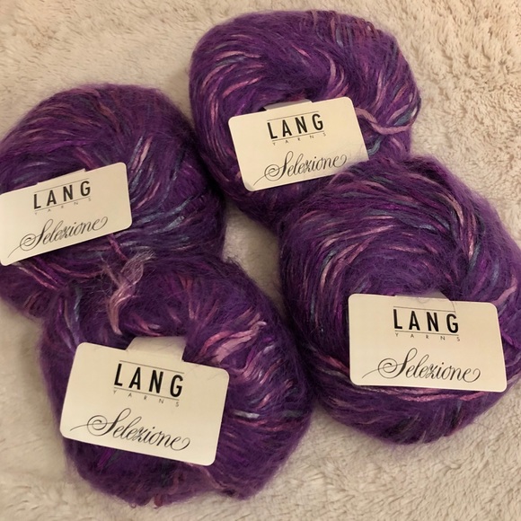 Bundle 4 x 50 gram LANG Mohair wool multi purple - Picture 3 of 4